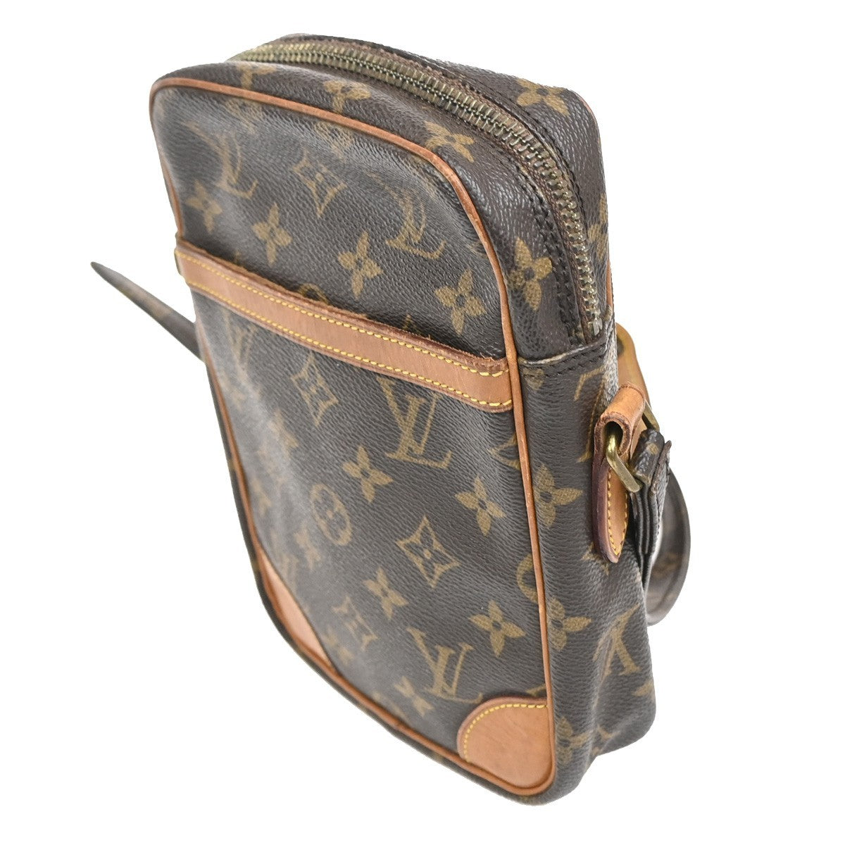 Louis Vuitton Danube Handbag Monogram Canvas, BROWN, LEATHER, Shoulder bag