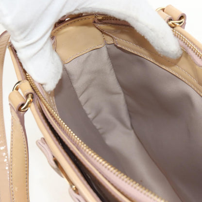 Salvatore Ferragamo Convertible Vara Bow Tote Patent Leather, BEIGE, PATENT_LEATHER, Tote bag