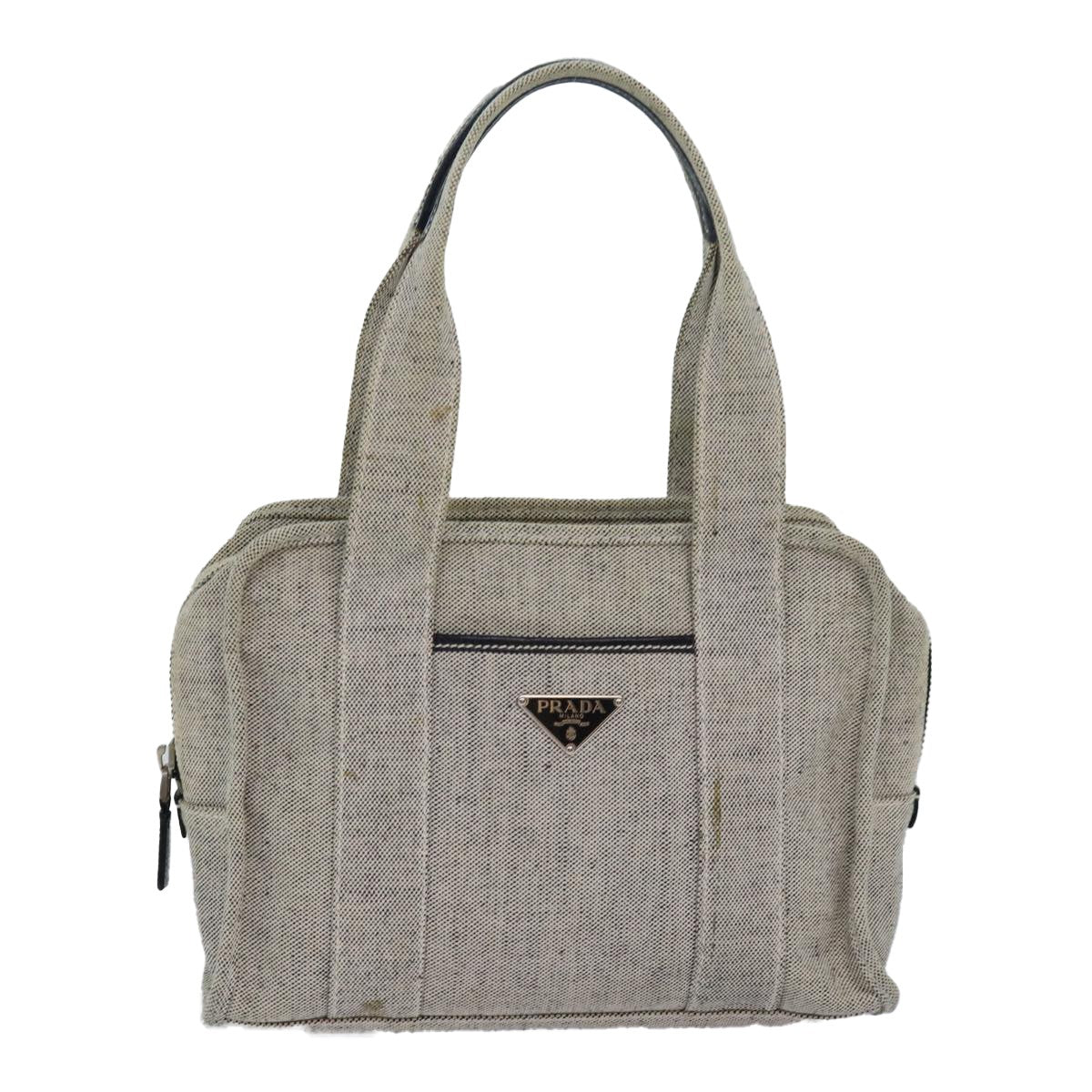 Prada Vintage Handbag Canvas, GRAY, CANVAS, Handbag