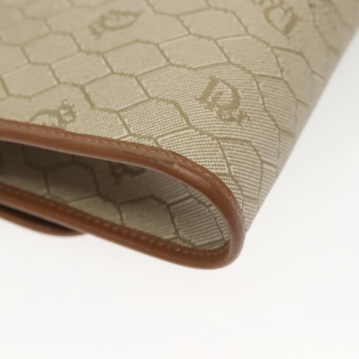 Christian Dior Vintage Honeycomb chain Canvas, BEIGE, CANVAS, Handbag