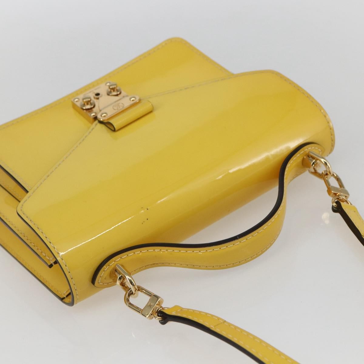 Louis Vuitton Monceau Handbag Vernis, Yellow, Patent Leather, Handbag