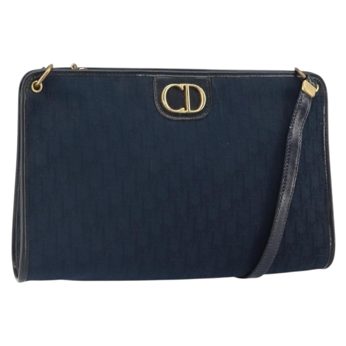 Christian Dior Vintage CD trotter Shoulder bag Canvas, NAVY, CANVAS, Shoulder bag