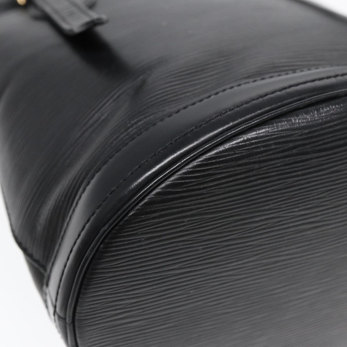 Louis Vuitton Petit Bucket Bag Epi Leather, BLACK, LEATHER, Tote bag