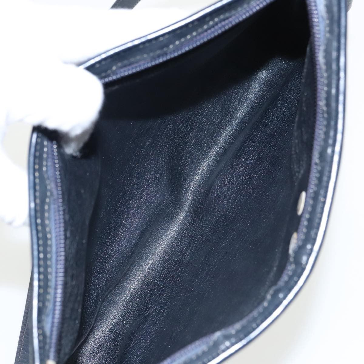 Christian Dior Vintage Trotter Shoulder Bag Canvas, NAVY, CANVAS, Shoulder bag