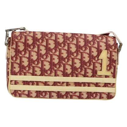 Christian Dior Vintage Flap Crossbody Bag Canvas, RED, CANVAS, Shoulder bag