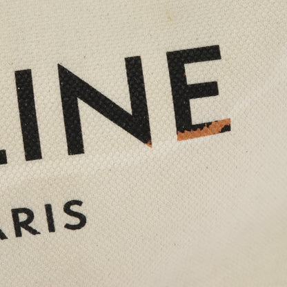Celine Horizontal Cabas Tote Canvas with Leather, WHITE, CANVAS, Tote bag