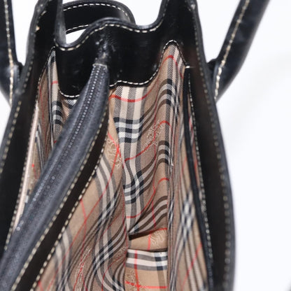 Burberry Vintage Handbag Leather, BLACK, LEATHER, Handbag