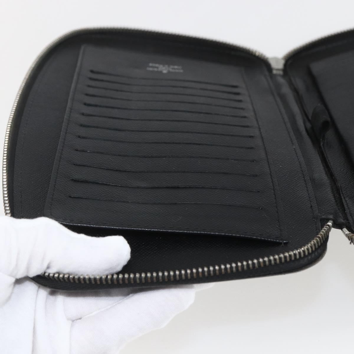 Louis Vuitton Atoll Organizer Wallet Taiga Leather, BLACK, LEATHER, Clutche & pouche