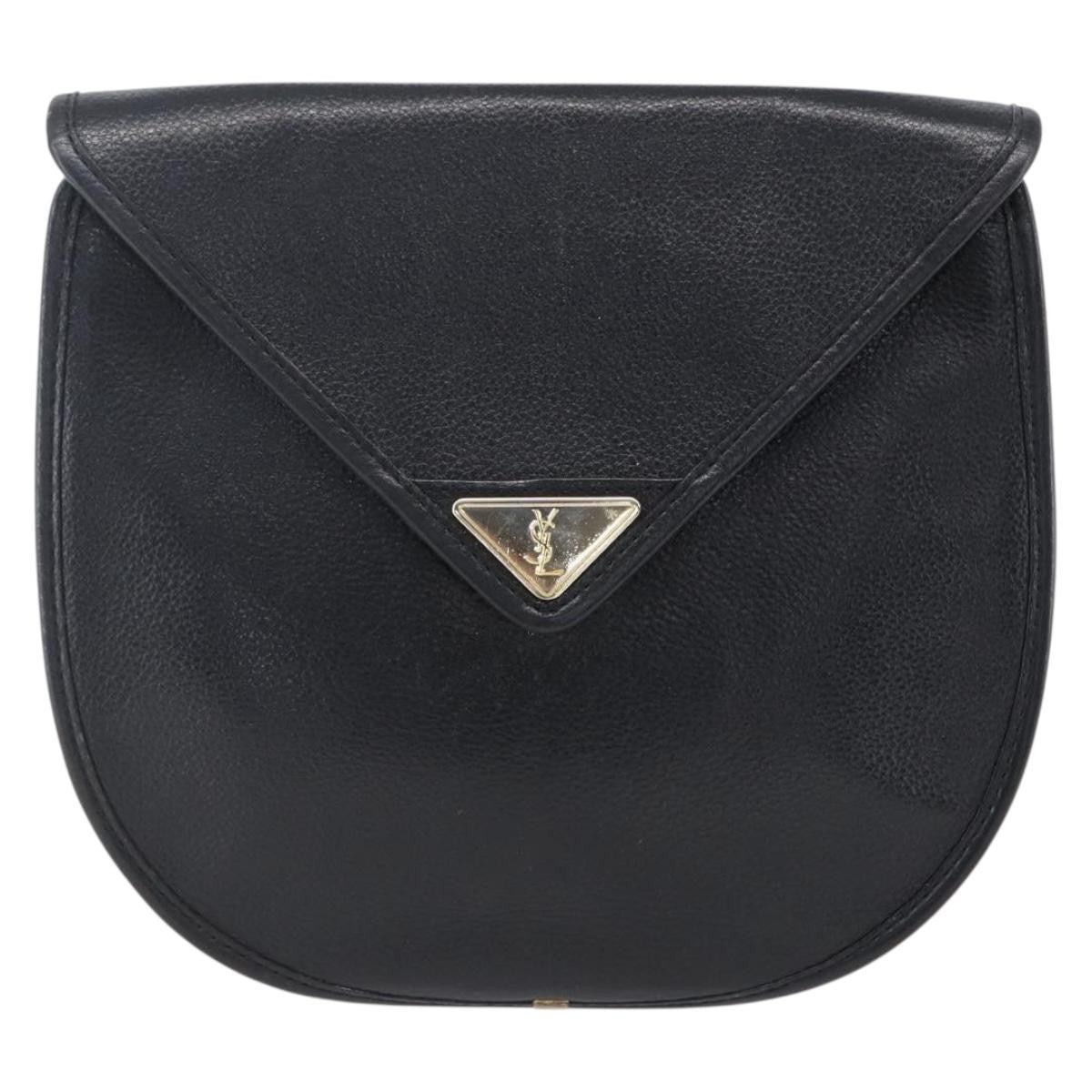 Saint Laurent Vintage Shoulder Bag Leather, BLACK, LEATHER, Shoulder bag