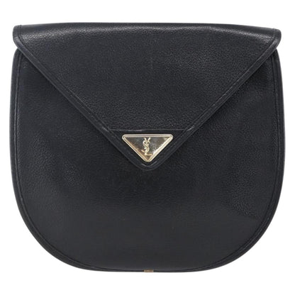 Saint Laurent Vintage Shoulder Bag Leather, BLACK, LEATHER, Shoulder bag