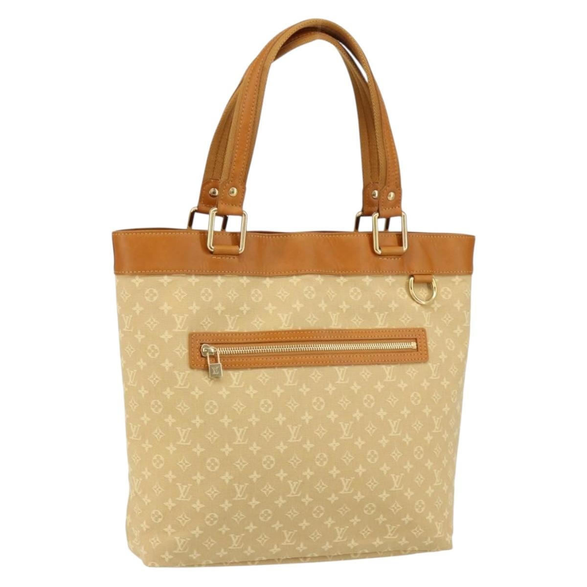 Louis Vuitton Lucille Handbag Mini Lin, BEIGE, CANVAS, Tote bag