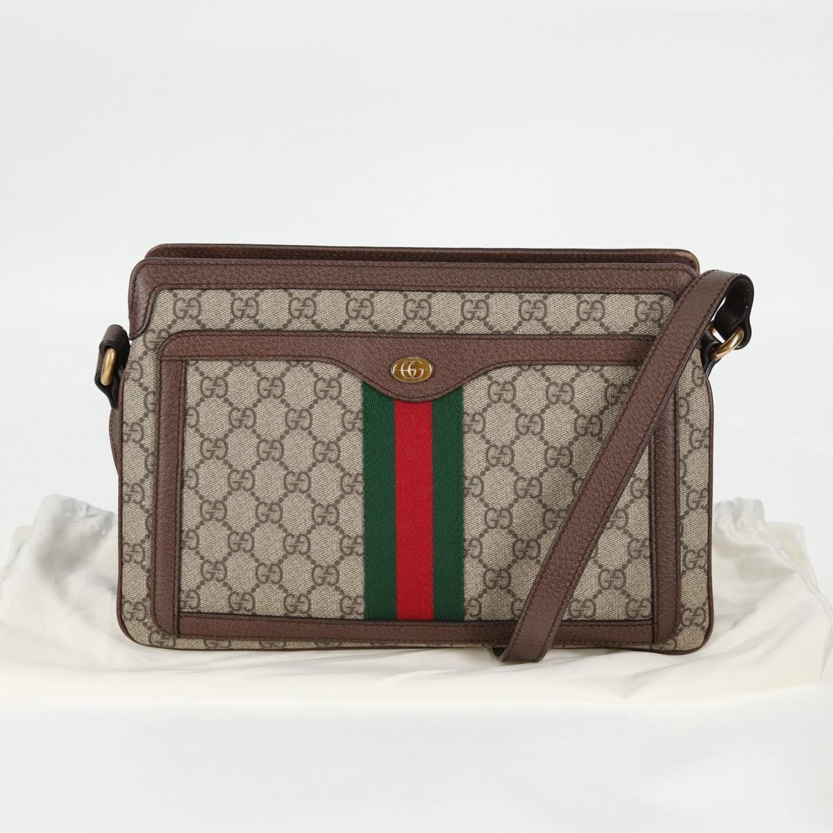 Gucci Ophidia Zip Shoulder Bag GG Coated Canvas, BEIGE, CANVAS, Shoulder bag