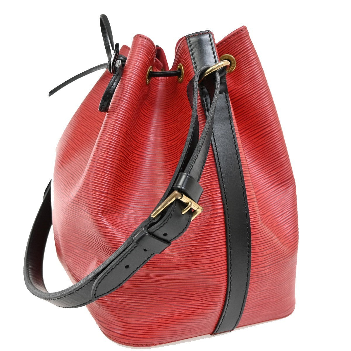 Louis Vuitton Bicolor Petit Noe Handbag Epi Leather, RED, LEATHER, Shoulder bag