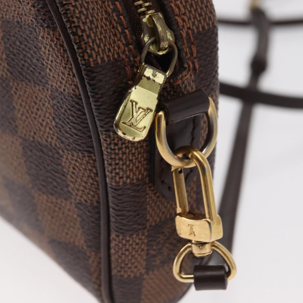 Louis Vuitton Ipanema Pochette Damier, BROWN, CANVAS, Clutche & pouche