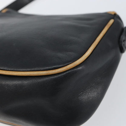 Celine Vintage Shoulder Bag Leather, BLACK, LEATHER, Shoulder bag