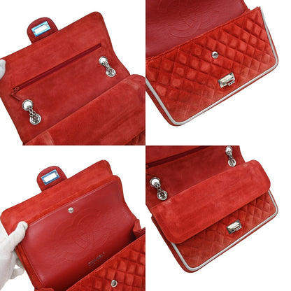 Chanel Reissue 2.55 Flap Bag Quilted Suede with Metallic Calfskin, RED, SUEDE, Shoulder bag