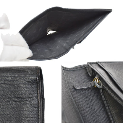 Chanel CC Button Bi-Fold Wallet Leather, BLACK, LEATHER, Wallets