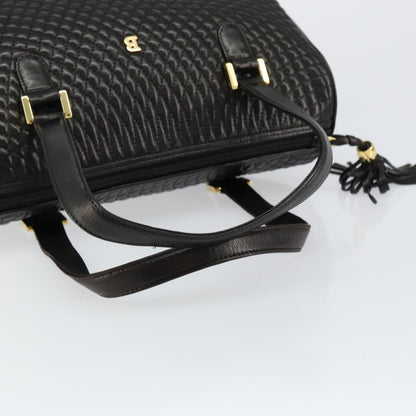 Bally Vintage Handbag Quilted Leather, BLACK, LEATHER, Handbag