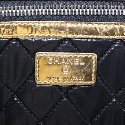 Chanel Feminine Pouch Crinkled Leather, GOLD, LEATHER, Clutche & pouche