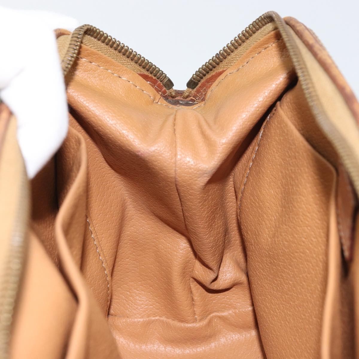 Celine Macadam Pochette Canvas and Leather, BROWN, CANVAS, Clutche & pouche