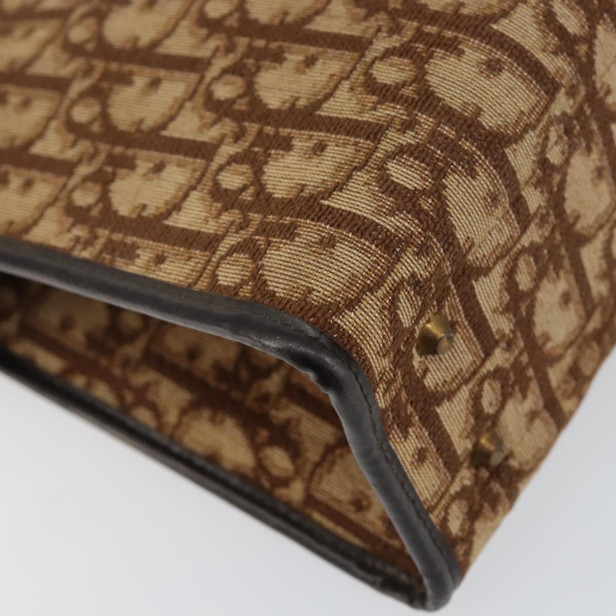 Christian Dior Vintage Trotter Handbag Canvas, BEIGE, CANVAS, Handbag