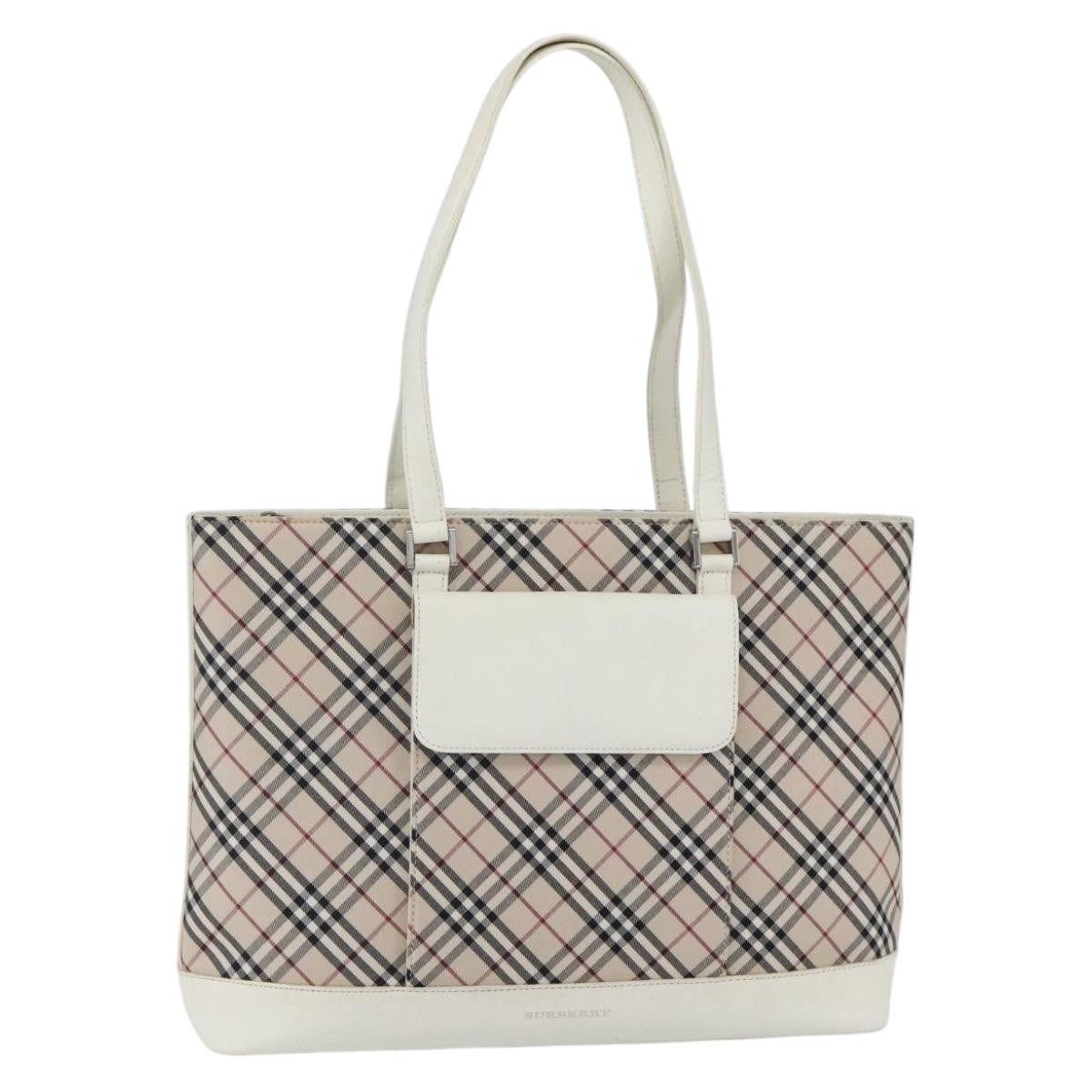 Burberry Nova Check Tote Canvas and Leather, BEIGE, CANVAS, Tote bag