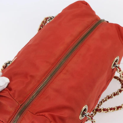 Prada Chain Shoulder Bag Tessuto, ORANGE, NYLON, Shoulder bag