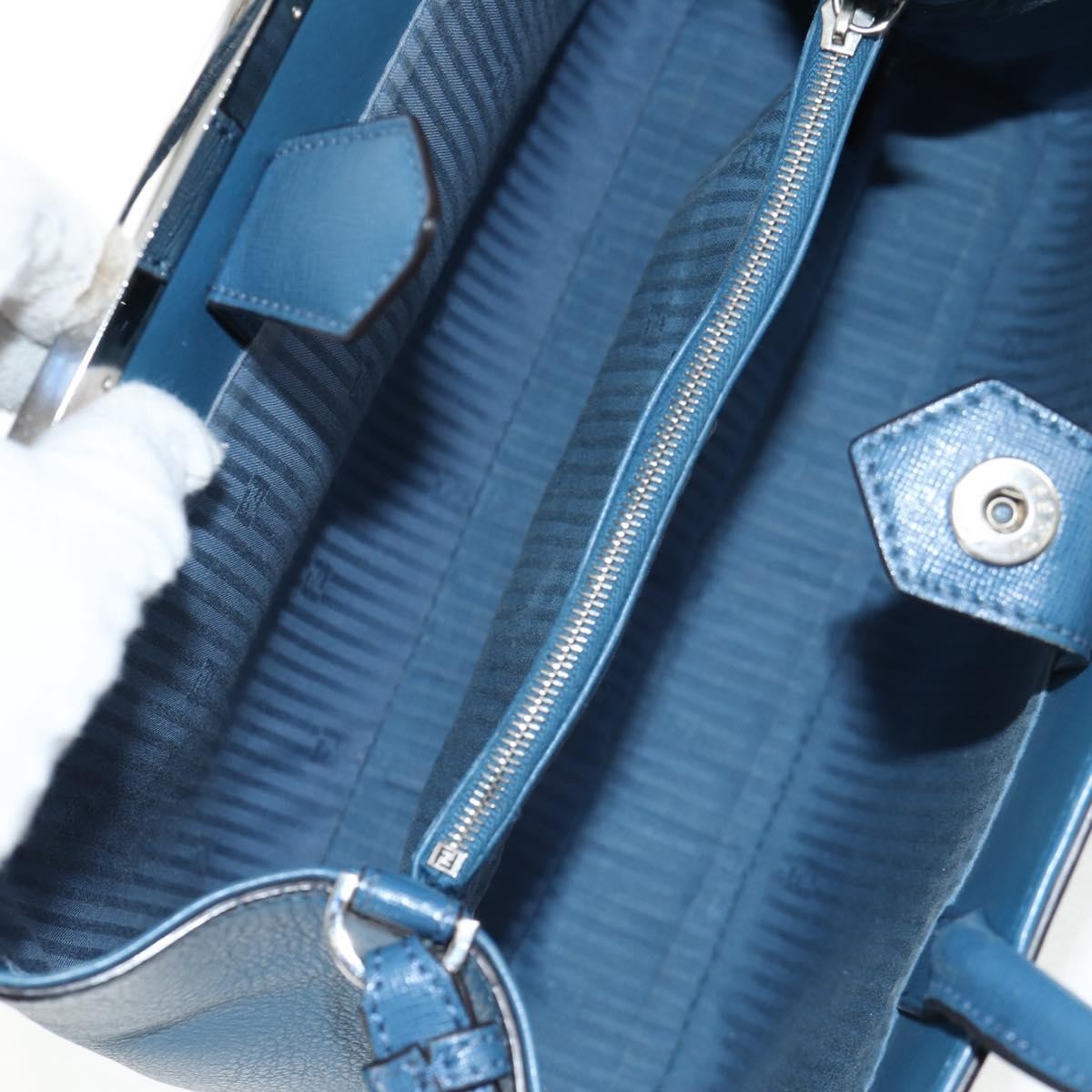 Fendi 2Jours Bag Leather, BLUE, LEATHER, Handbag