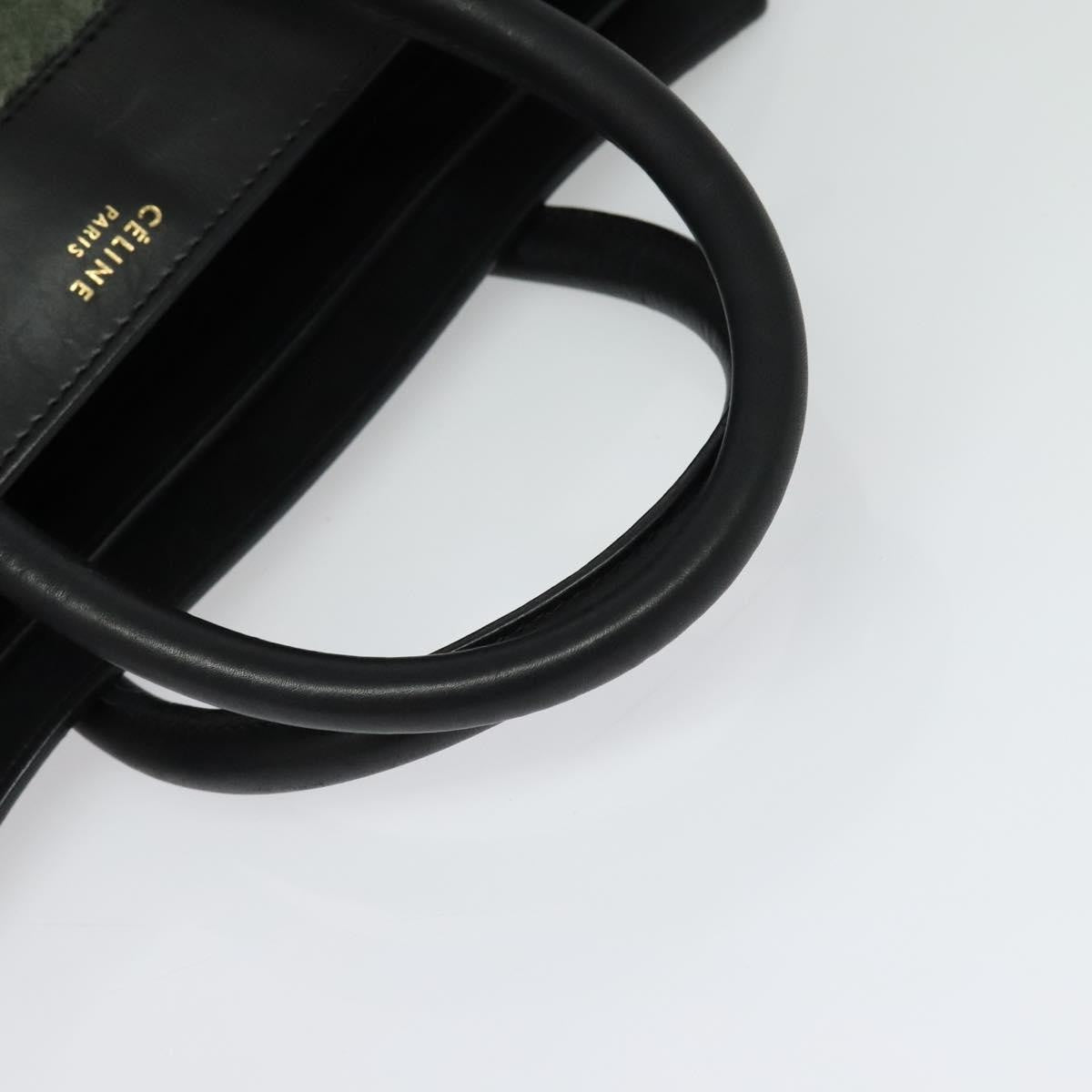 Celine Bicolor Luggage Bag Nubuck, GREEN, LEATHER, Handbag