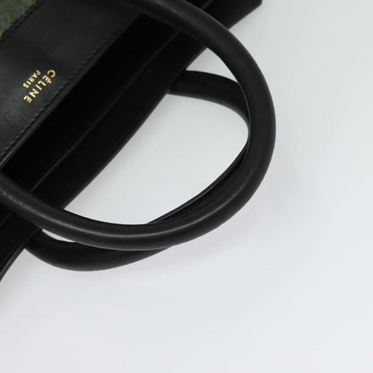 Celine Bicolor Luggage Bag Nubuck, GREEN, LEATHER, Handbag