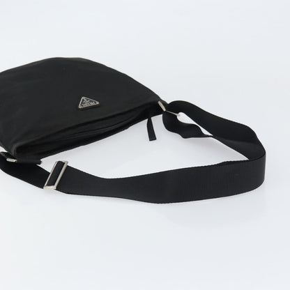 Prada Flat Messenger Bag Tessuto, BLACK, NYLON, Shoulder bag