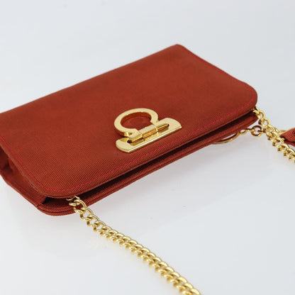 Salvatore Ferragamo Vintage Gancini Chain Shoulder Bag Nylon, RED, NYLON, Shoulder bag