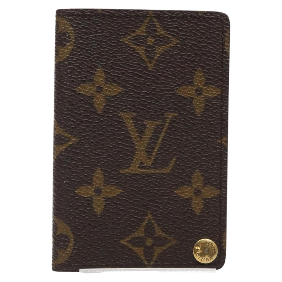 Louis Vuitton Porte Cartes Pression Card Case Monogram Canvas, BROWN, CANVAS, Card Holders
