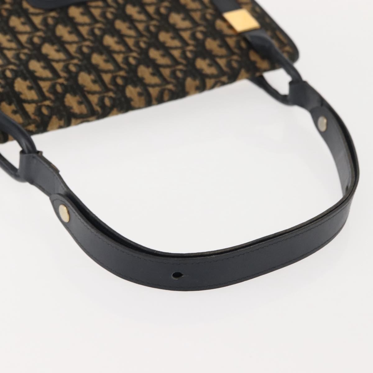 Christian Dior Vintage Trotter Shoulder Bag Canvas, NAVY, CANVAS, Shoulder bag