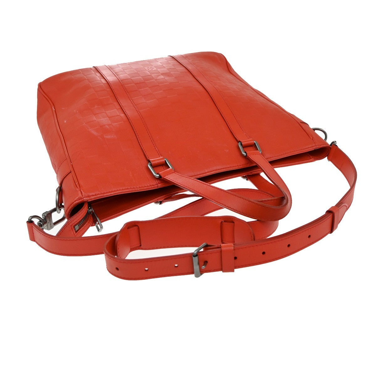 Louis Vuitton Tadao Handbag Damier Infini Leather, Red, Leather, Handbag