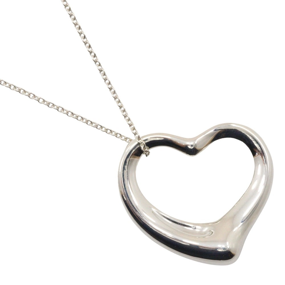 Tiffany & Co. Elsa Peretti Open Heart Pendant Necklace Sterling Silver, SILVER, SILVER, Necklace