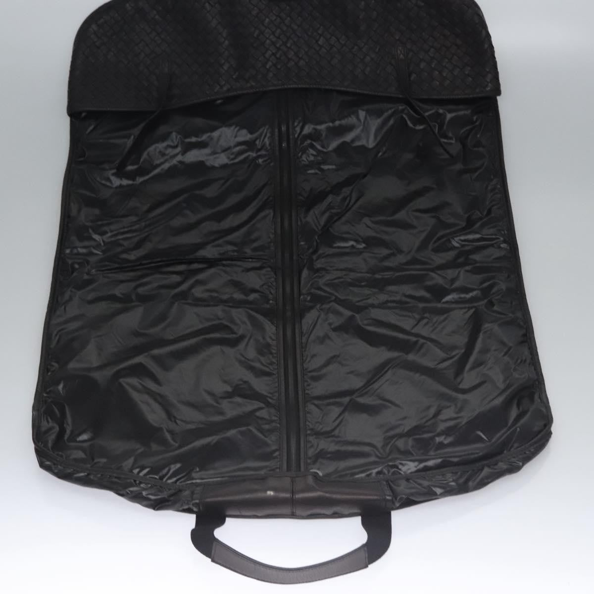 Bottega Veneta Garment Cover Canvas with Intrecciato Detail, BLACK, LEATHER, Travel bag