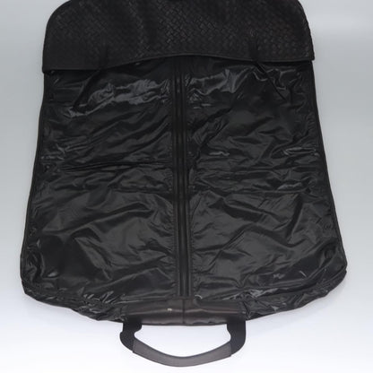 Bottega Veneta Garment Cover Canvas with Intrecciato Detail, BLACK, LEATHER, Travel bag
