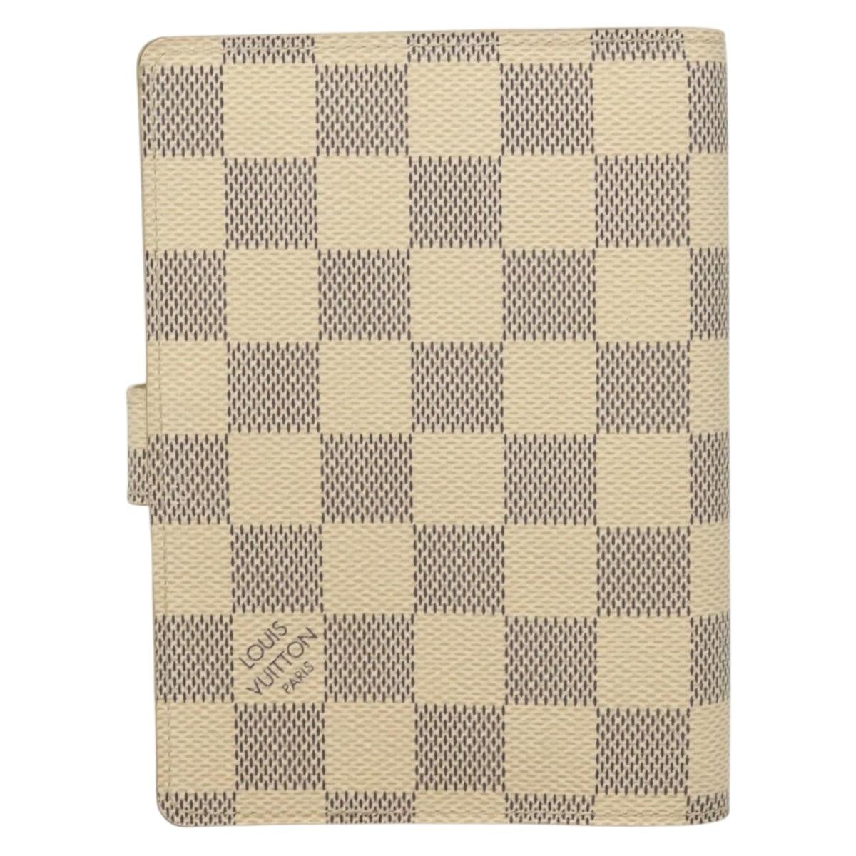 Louis Vuitton Agenda Cover Damier Azur, WHITE, CANVAS, Tech accessory