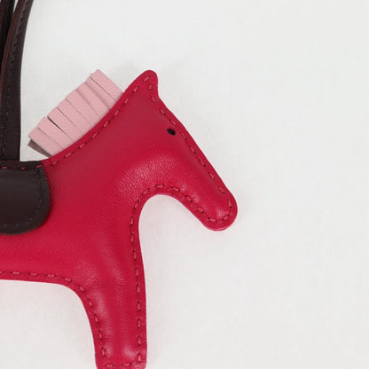 Hermes Pegase Rodeo Bag Charm Leather, PINK, LEATHER, Charms and Keychains