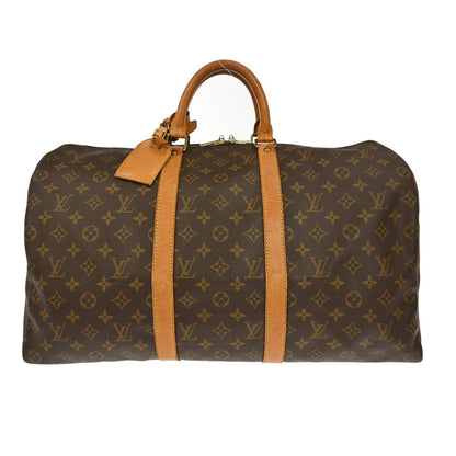 Louis Vuitton Keepall Bag Monogram Canvas, BROWN, CANVAS, Travel bag