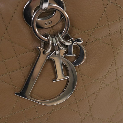 Christian Dior Lady Dior Soft Zip Tote Cannage Stitch Leather, BEIGE, LEATHER, Tote bag