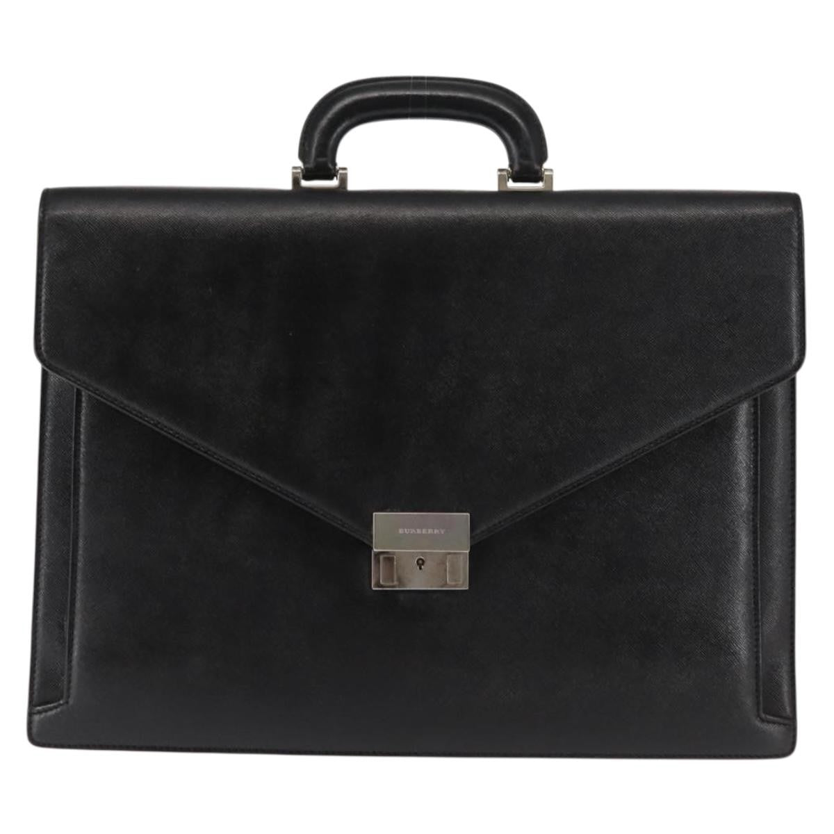 Burberry Briefcase Leather, BLACK, LEATHER, Briefcase
