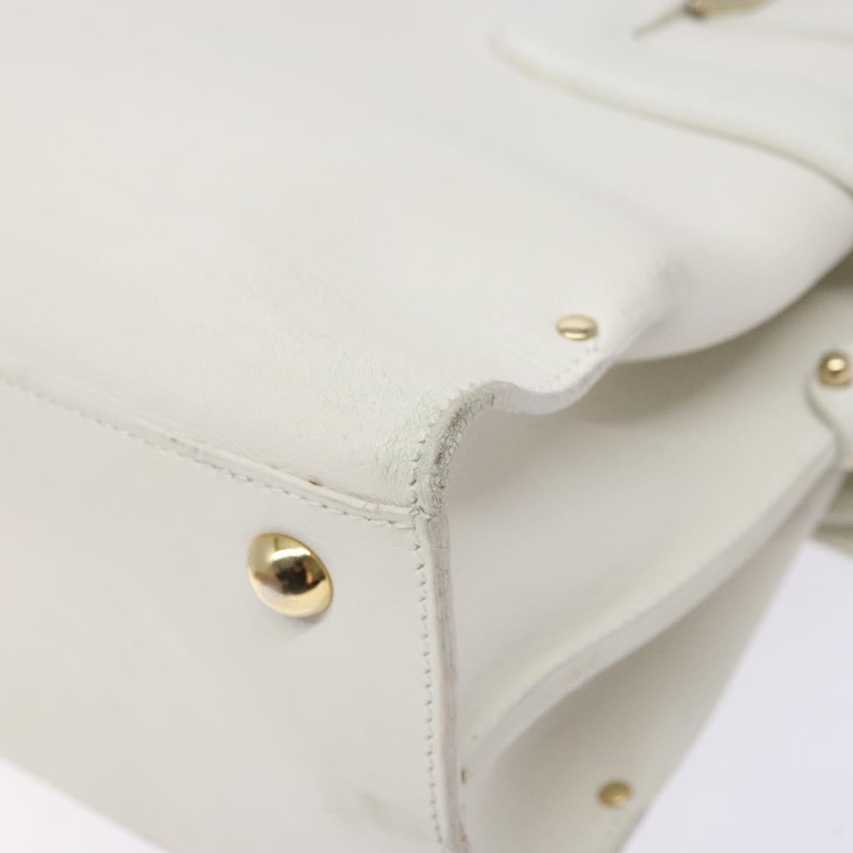 Salvatore Ferragamo Virna Satchel Leather, WHITE, LEATHER, Handbag