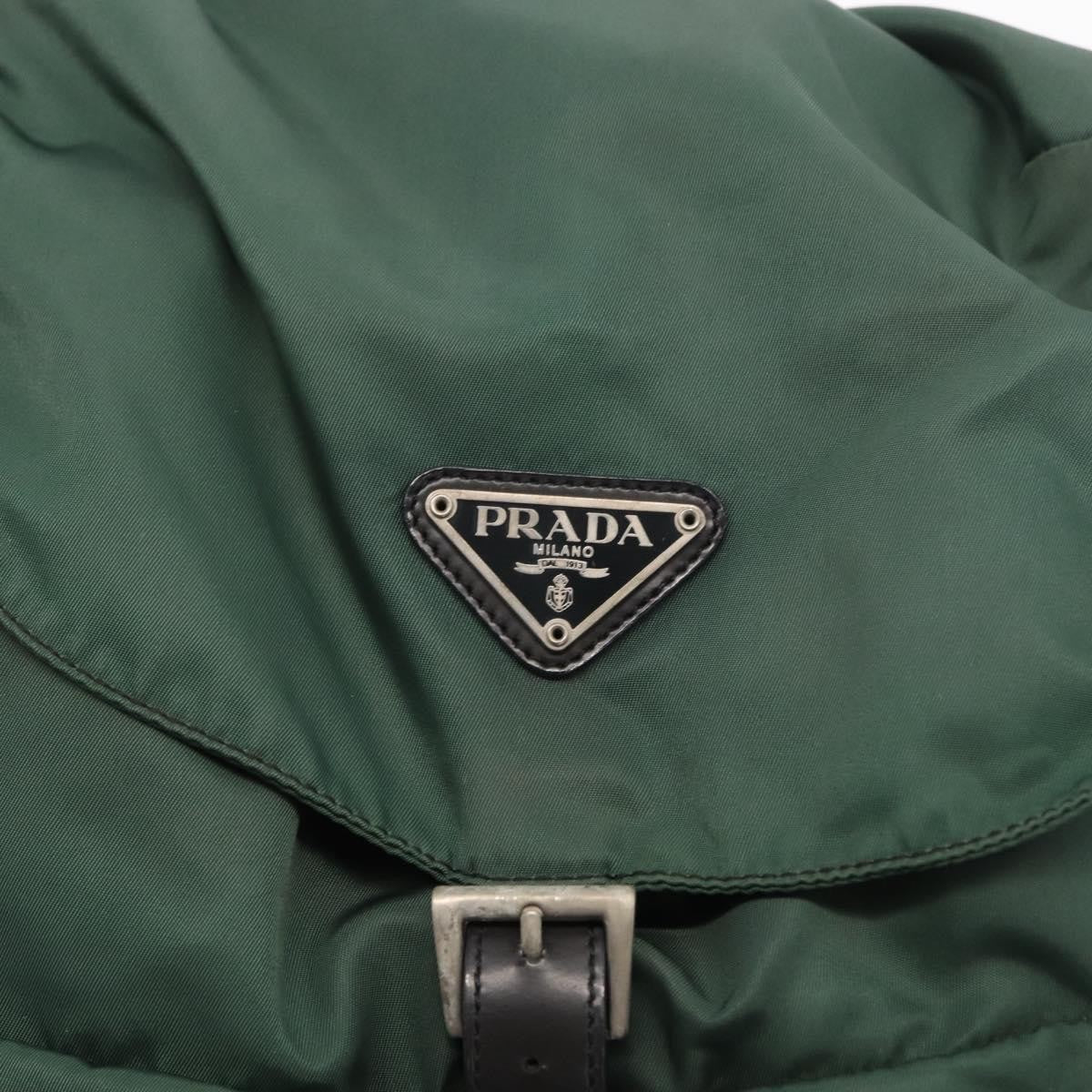 Prada Double Front Pocket Backpack Tessuto, GREEN, NYLON, Backpack