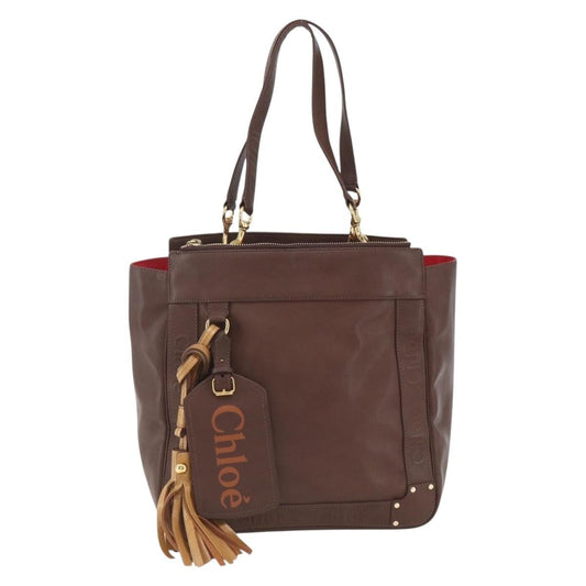 Chloe Eden Tote bag Leather, BROWN, LEATHER, Tote bag