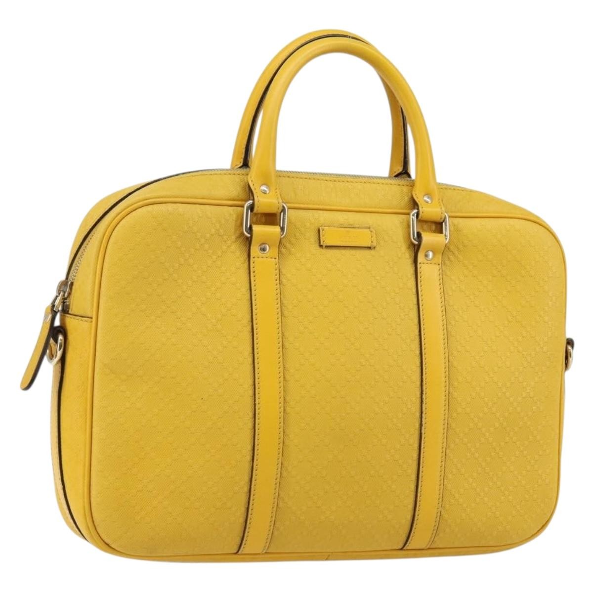 Gucci Diamante bright briefcase Leather, YELLOW, LEATHER, Briefcase