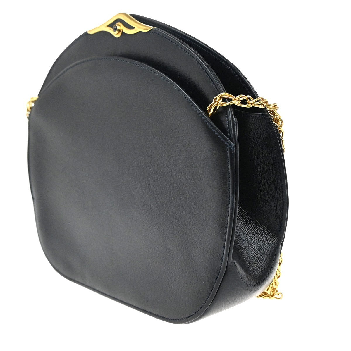cartier Vintage Shoulder Bag Leather, Navy, Leather, Shoulder Bag