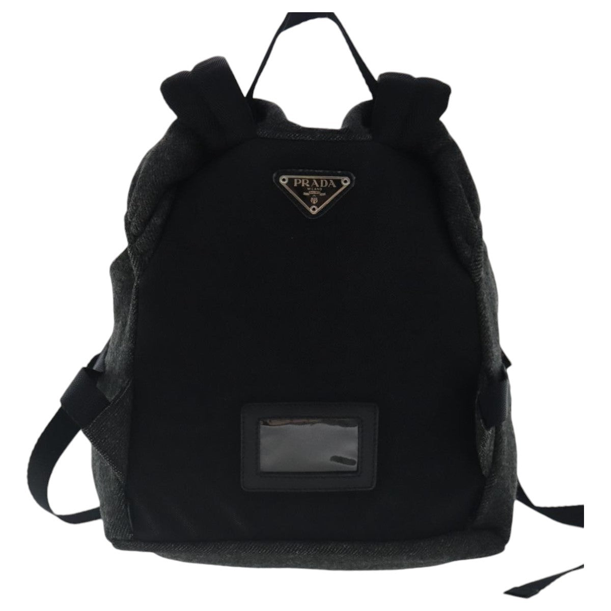 Prada Single Buckle Pocket Backpack Wool, GRAY, WOOL, Backpack
