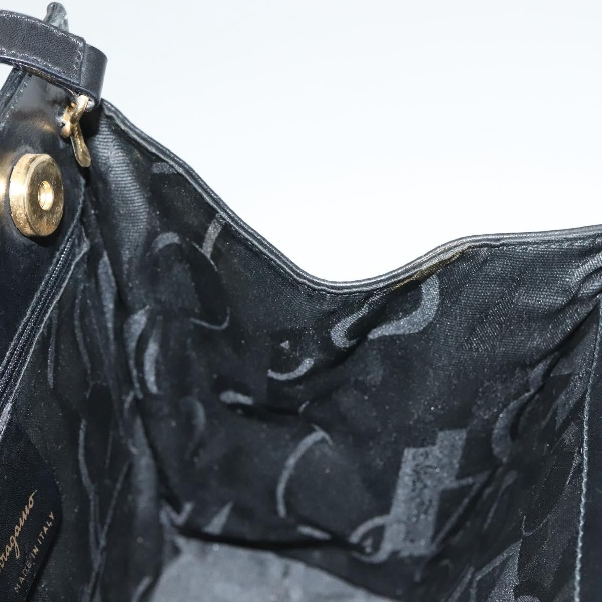 Salvatore Ferragamo Convertible Vara Bow Tote Leather, BLACK, LEATHER, Handbag